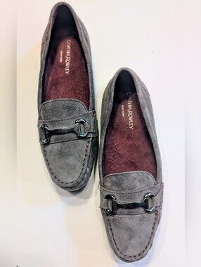Cynthia Rowley Suede Driving Loafers Women's Size 8.5  Charcoal Grey